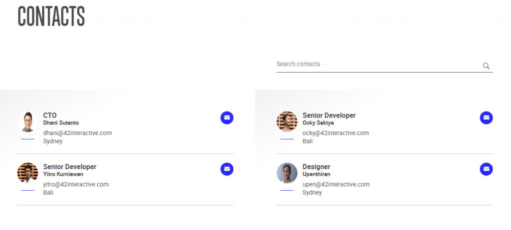 sample page using javascript array of objects