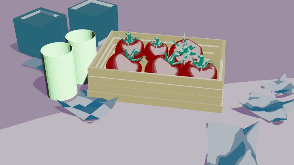 3D image of box of tomatoes