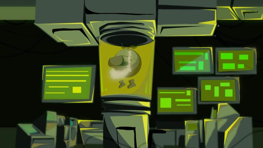 food escape tomato inside a lab capsule