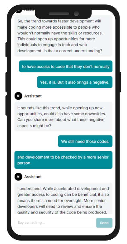 AI chatbot on mobile phone
