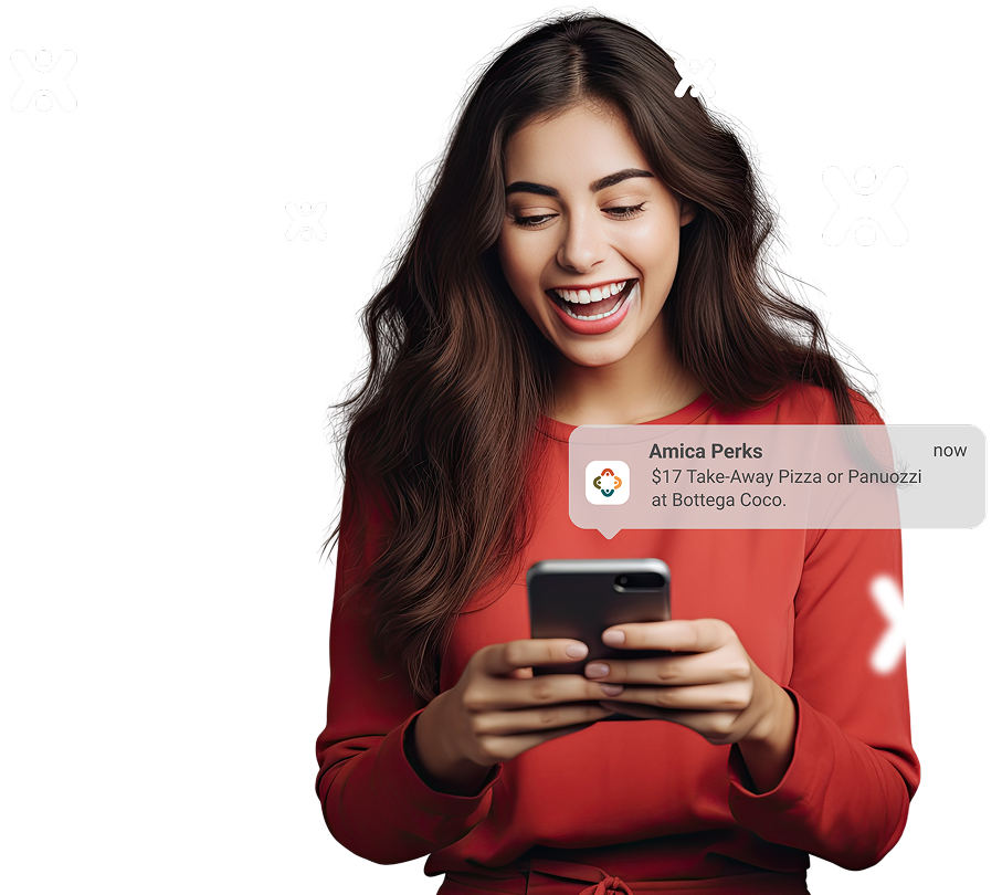 Woman using phone in workplace