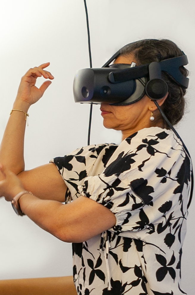 Patient using VR